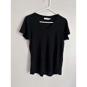 Vineyard Vines Black 100% Linen V-Neck Tee Oversized XS
